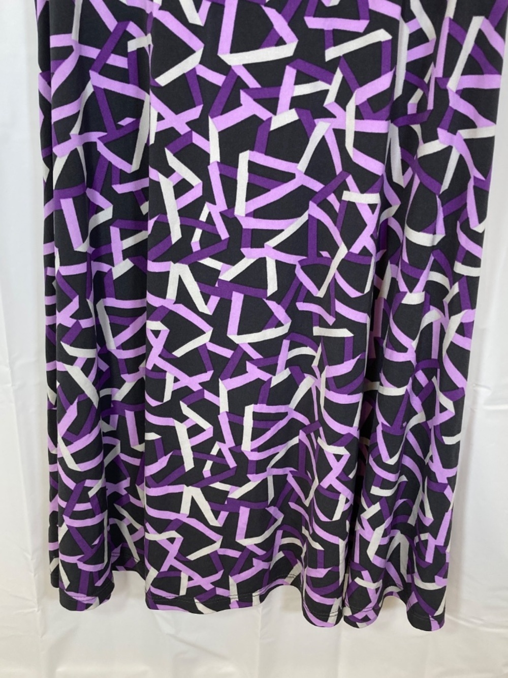 New York & Company Dress Sz M Cowl Neck Dress Gray Purple Worn Once - Picture 7 of 11